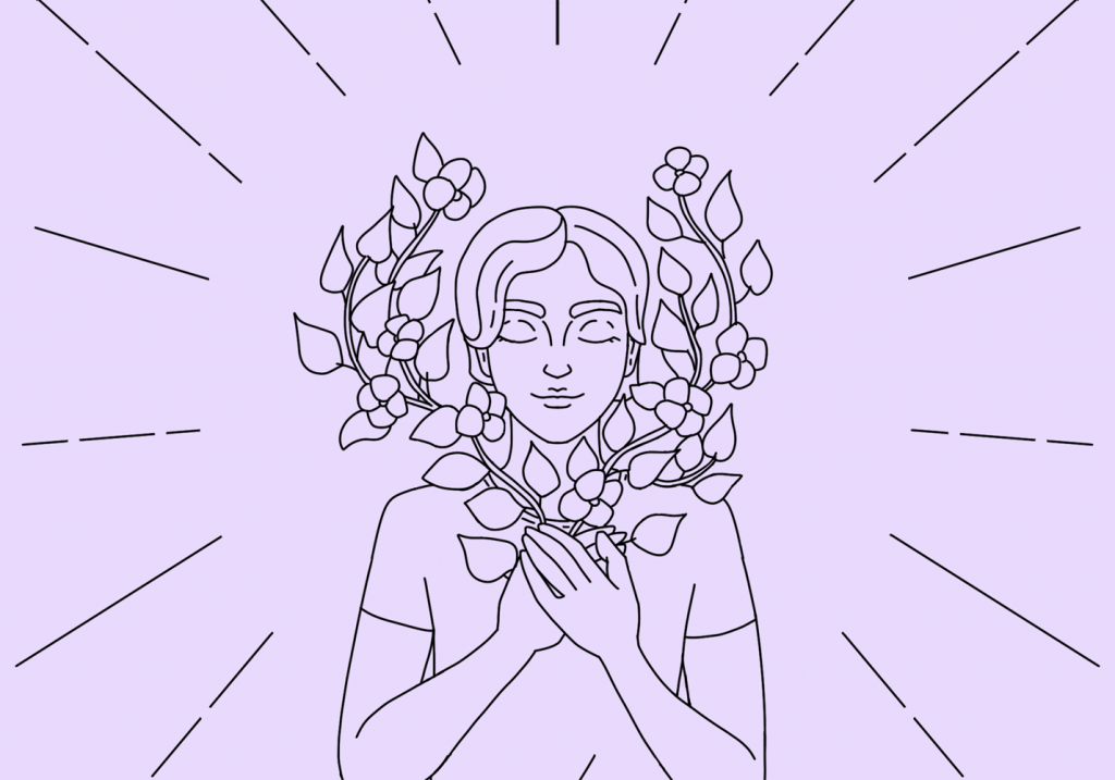 vorschau-selbstbewusstsein2025 Selbstbewusstsein, Frau mit Blumenkranz